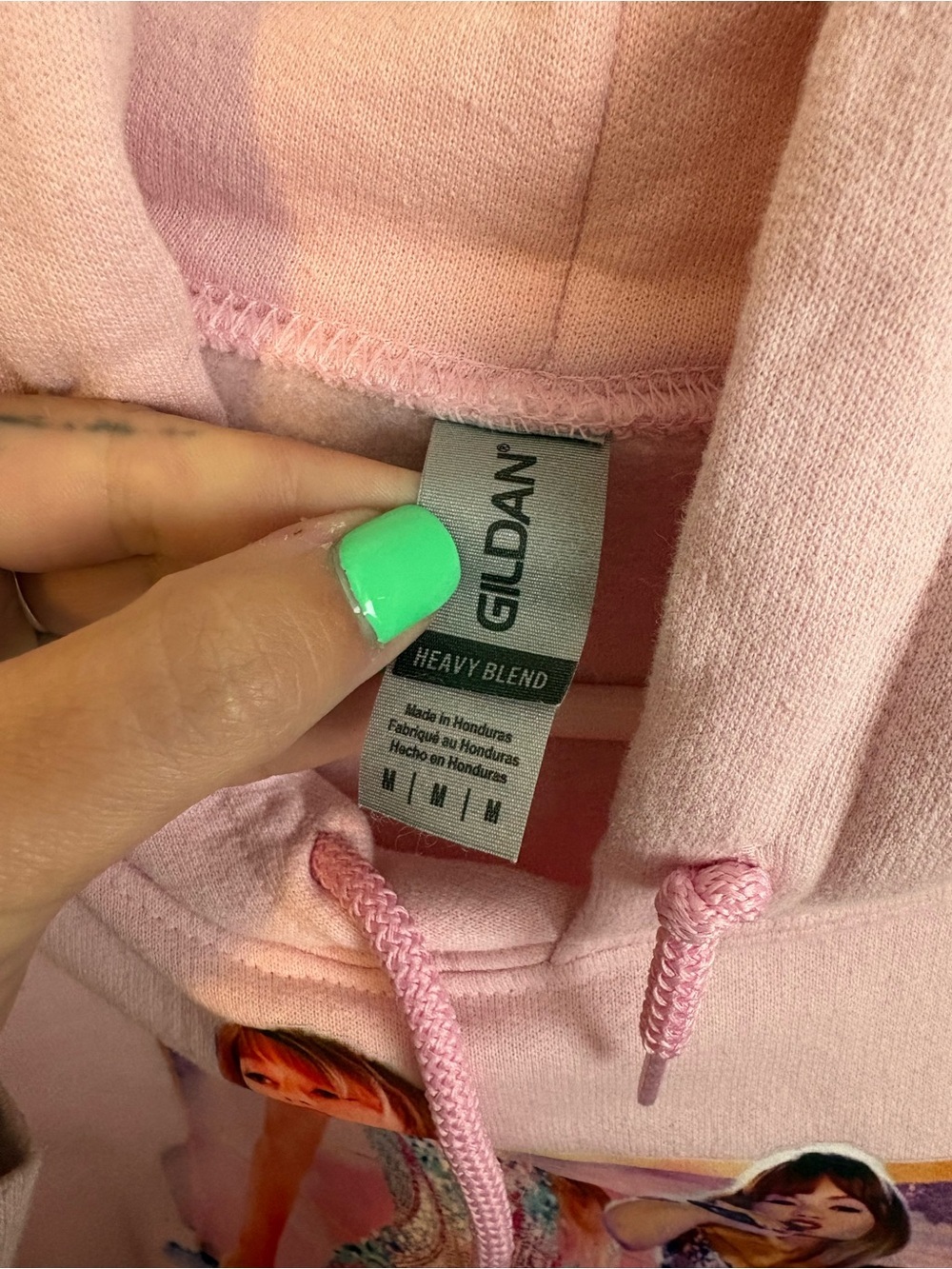 Gildan Light Pink Taylor Swift Graphic Hoodie - Picture 3 of 6